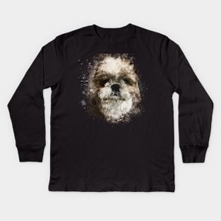 Shih Tzu Puppies Kids Long Sleeve T-Shirt